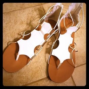 White gladiator sandals
